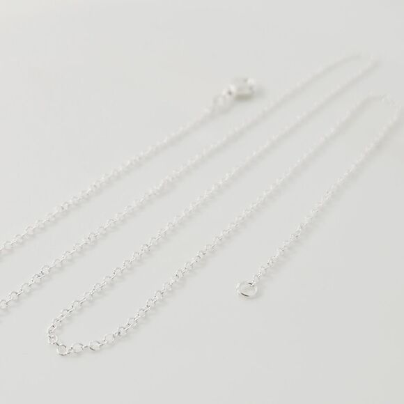 Dainty! Silver Plated Chain Necklace Link Cable Lobster Clasp 1.2mm 24" - Picture 4 of 7